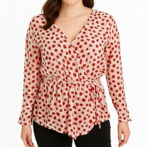 Free Assembly Pink Heart Blouse Sz XL